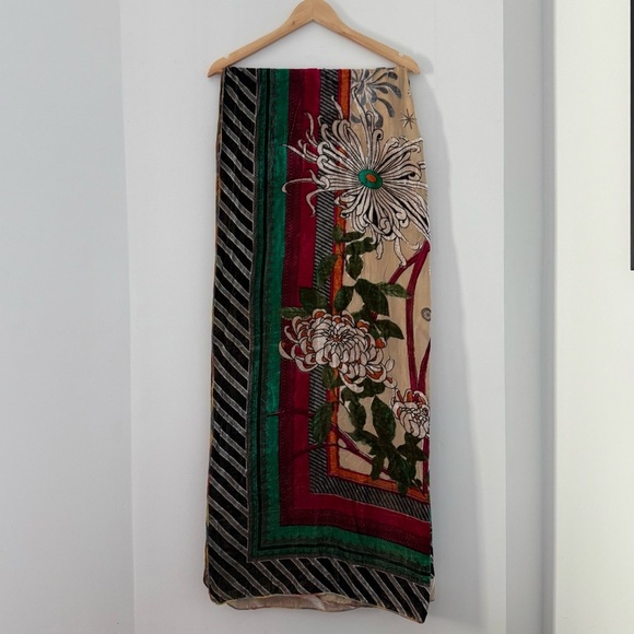 *Stunning* vintage 1920s - 1930s Art Deco jewel tone silk velvet piano shawl - Picture 4 of 4